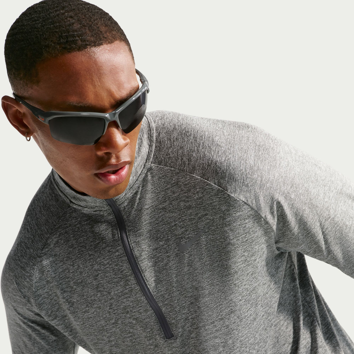 Nike Stride LS Tee | Smoke Grey / Heather | Mens