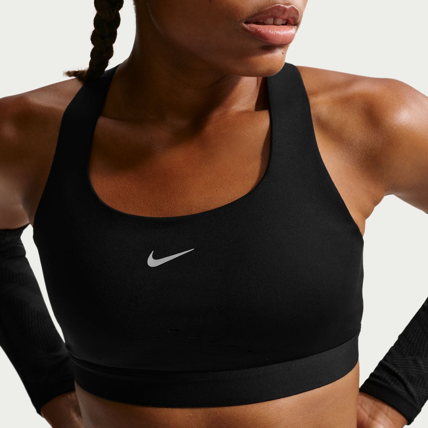 Nike Swift High Support Bra | Black / Reflective Silver | Womens