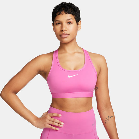 Nike Swoosh Medium Support Bra | Playful Pink / White | Womens