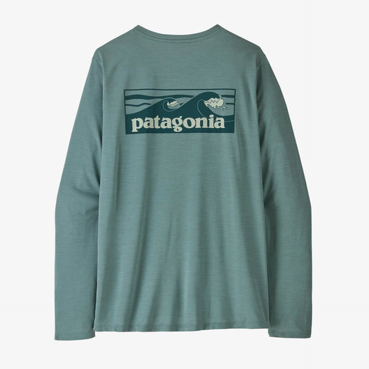 Patagonia Capilene Cool Daily Graphic L/S Shirt | Boardshort Logo: Blue Sage X-Dye | Womens