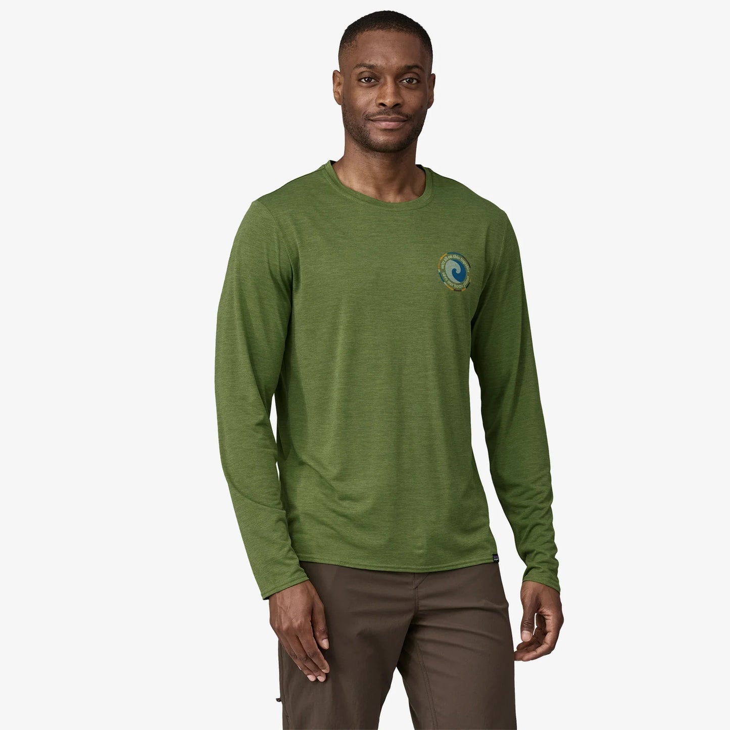 Patagonia Capilene Cool Daily Graphic L/S Shirt | Unity Fitz: Terrain Green X-Dye | Mens