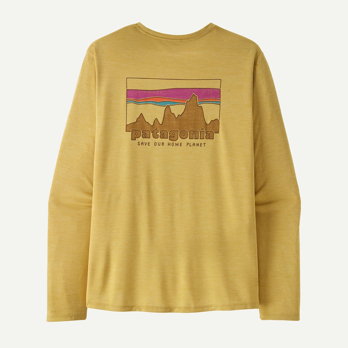 Patagonia Capilene Cool Daily Graphic L/S Shirt | '73 Skyline: Limestone Yellow X-Dye | Mens