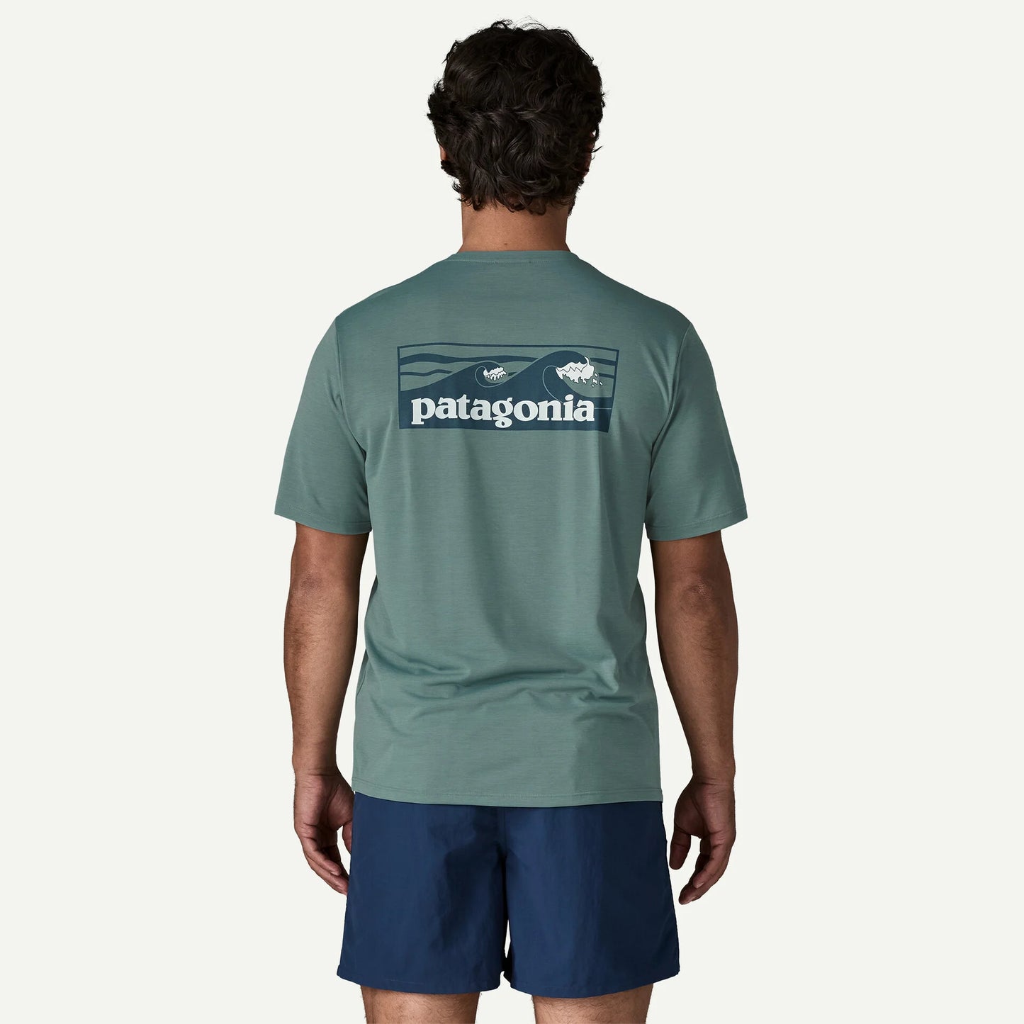 Patagonia Capilene Cool Daily Graphic Shirt | Boardshort Logo: Blue Sage X-Dye | Mens