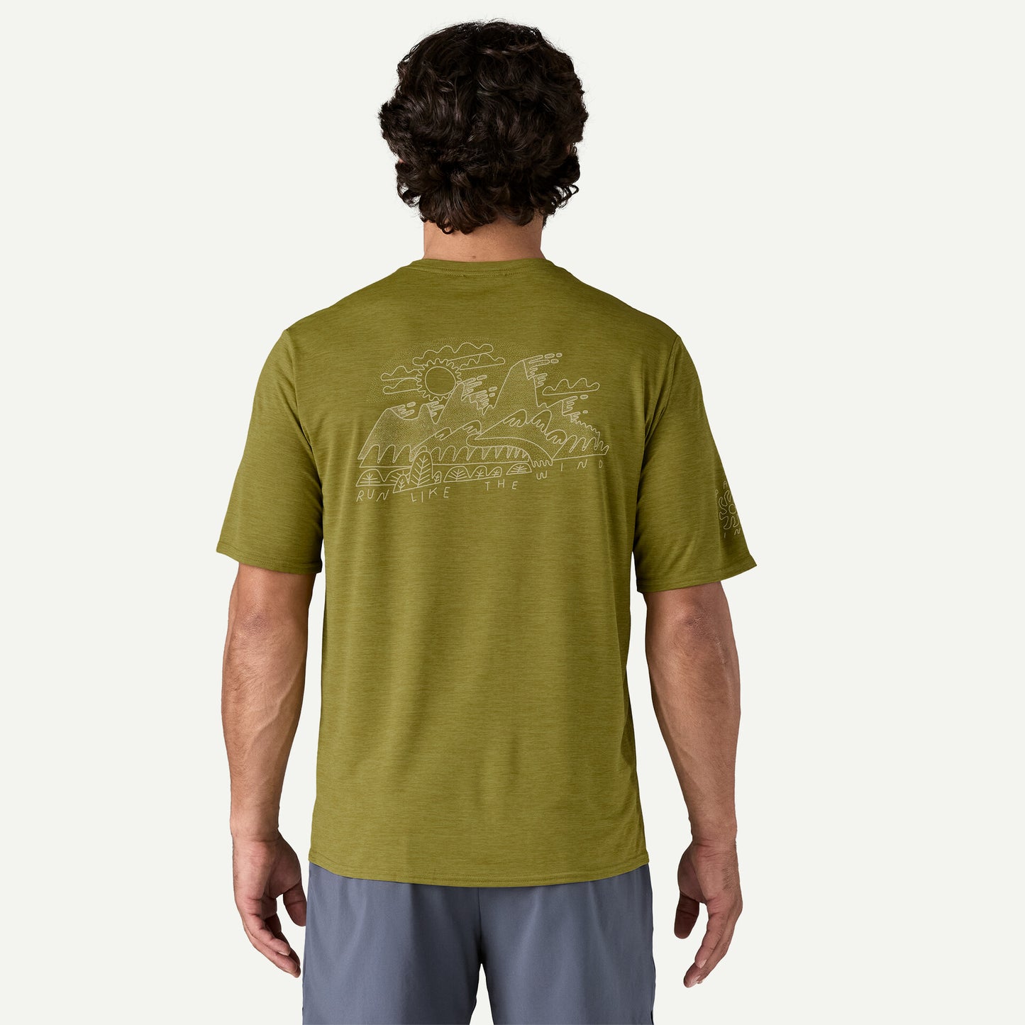 Patagonia Capilene Cool Daily Graphic Shirt - Lands | Wind Runner: Graze Green X-Dye | Mens