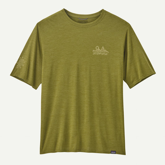Patagonia Capilene Cool Daily Graphic Shirt - Lands | Wind Runner: Graze Green X-Dye | Mens