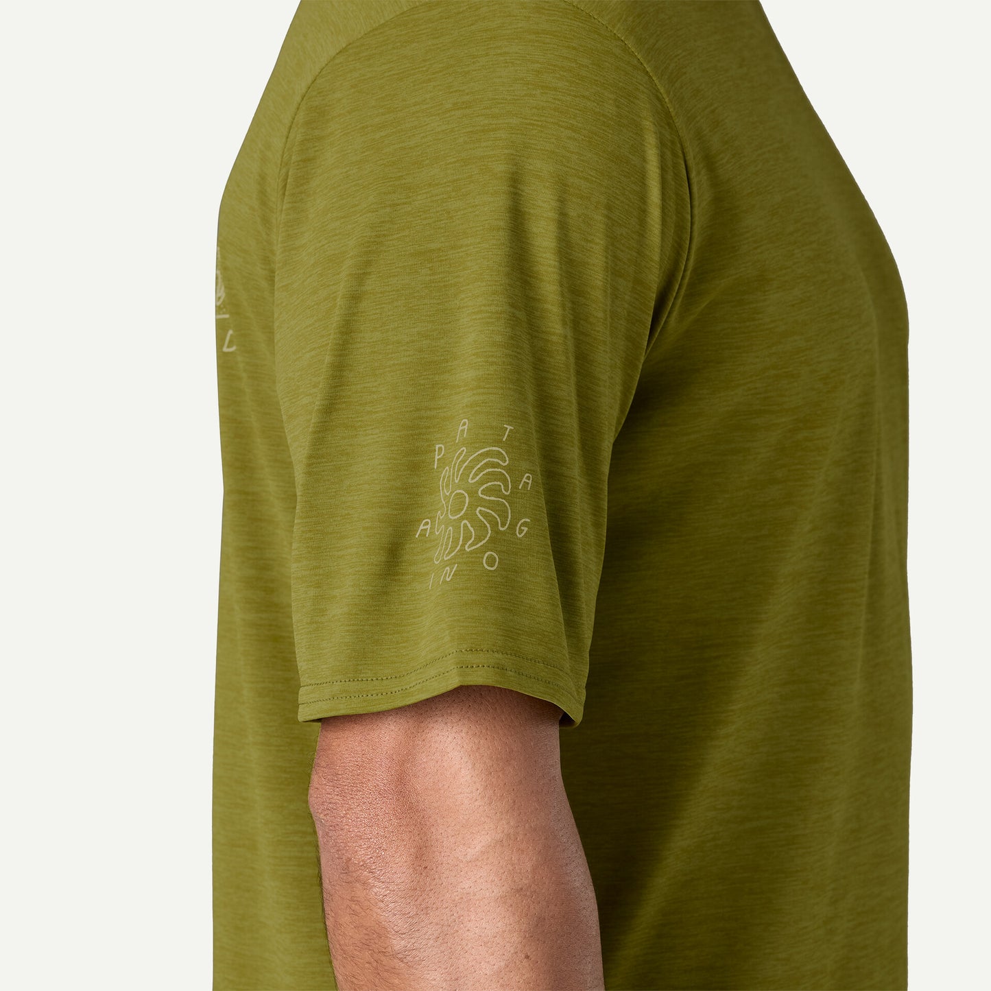 Patagonia Capilene Cool Daily Graphic Shirt - Lands | Wind Runner: Graze Green X-Dye | Mens