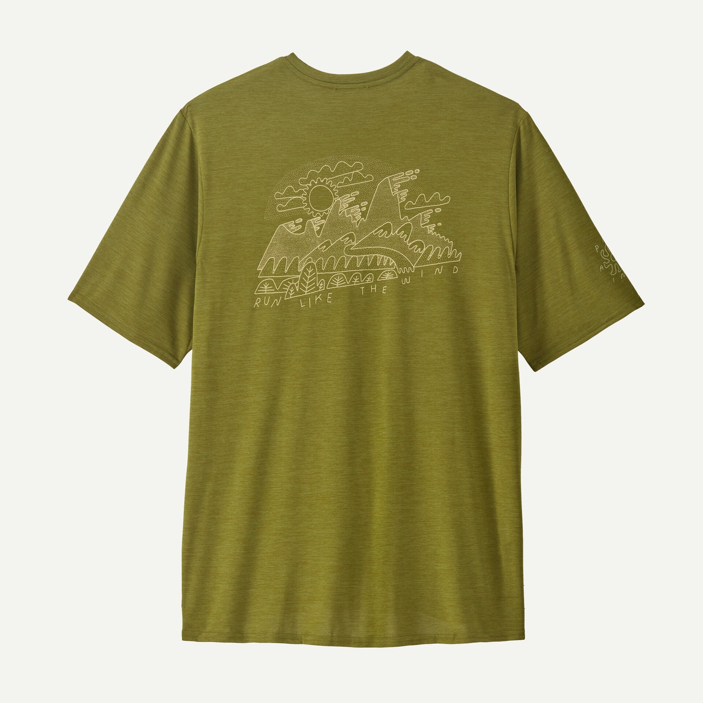Patagonia Capilene Cool Daily Graphic Shirt - Lands | Wind Runner: Graze Green X-Dye | Mens