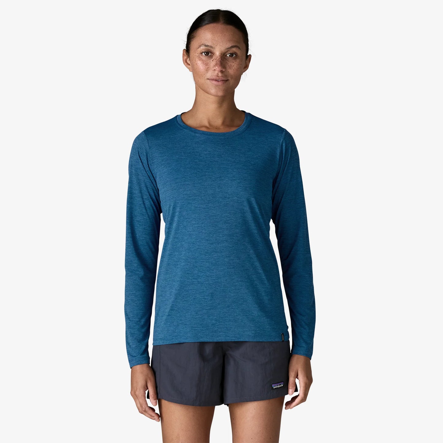 Patagonia Capilene Cool Daily L/S Shirt | Aquatic Blue / Light Aquatic Blue X-Dye | Womens