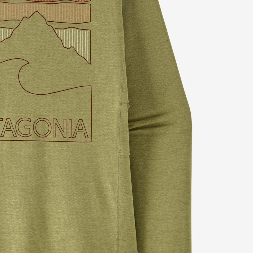 Patagonia Capilene Cool Sun Shirt | Peak Visions: Light Gumtree Green X-Dye | Womens