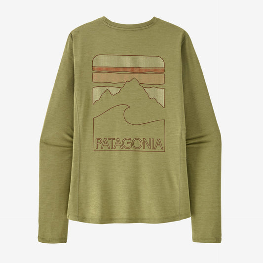Patagonia Capilene Cool Sun Shirt | Peak Visions: Light Gumtree Green X-Dye | Womens