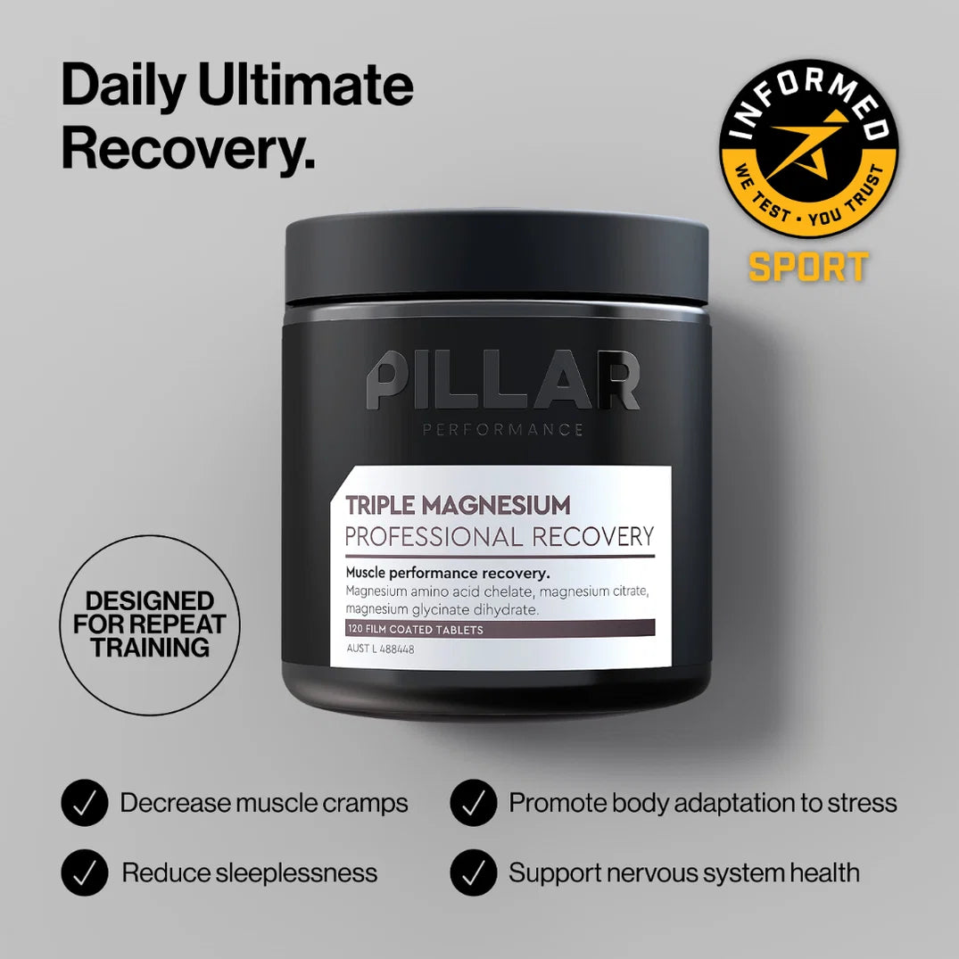 Pillar Performance | Triple Magnesium Professional Recovery | 60 Tablets