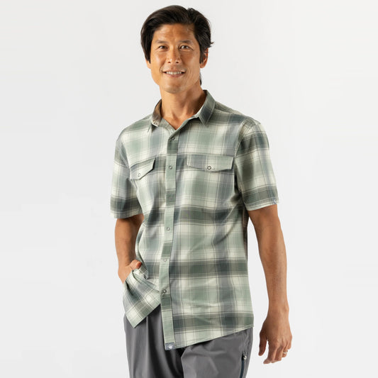 rabbit High Country Short Sleeve Shirt | Iceberg Green Plaid | Mens