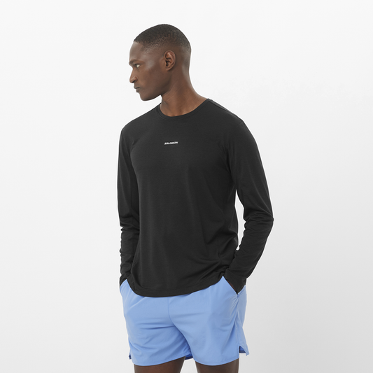 Salomon SHKout Core LS Tee | Deep Black | Mens