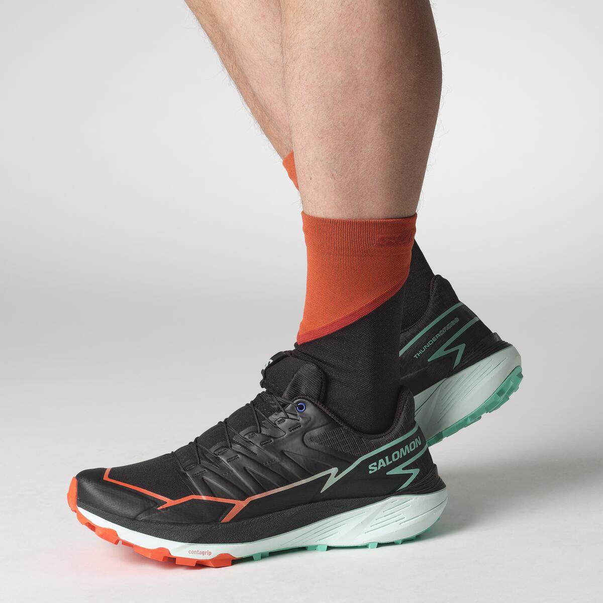 Salomon Thundercross | Black / Cherry Tomato / Electric Green | Mens