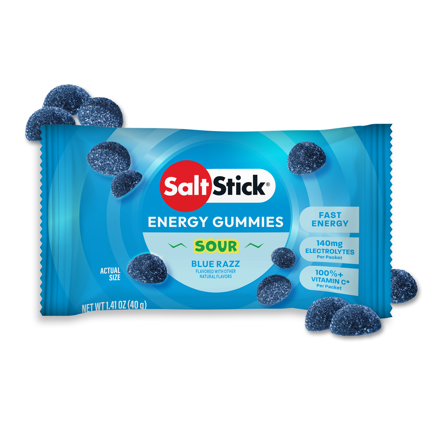 SaltStick Energy Gummies | Sour Blue Razz Berry