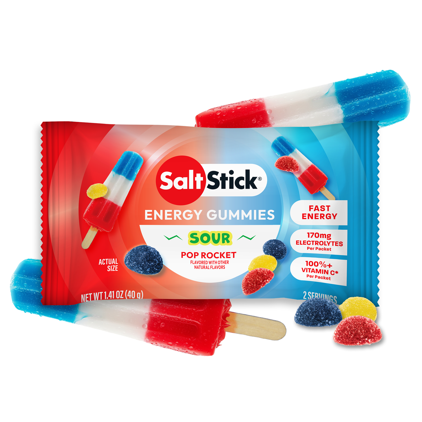 SaltStick Energy Gummies | Sour Pop Rocket