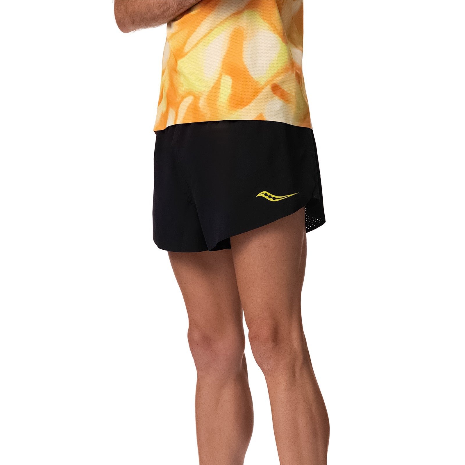 Saucony Black Endorphin Split Short | Mens Lightweight Running