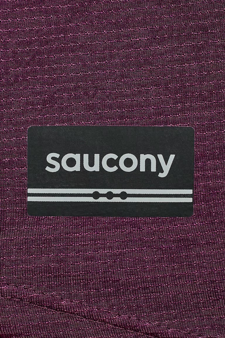 Saucony Stopwatch Short Sleeve Tee | Eggplant Heather | Womens