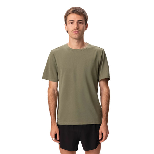 Saucony Stopwatch Short Sleeve Tee | Olivine Heather | Mens