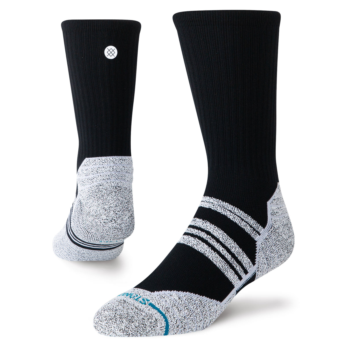 Stance Fusion Grip Socks | Mid Cushion | Crew Length | Black