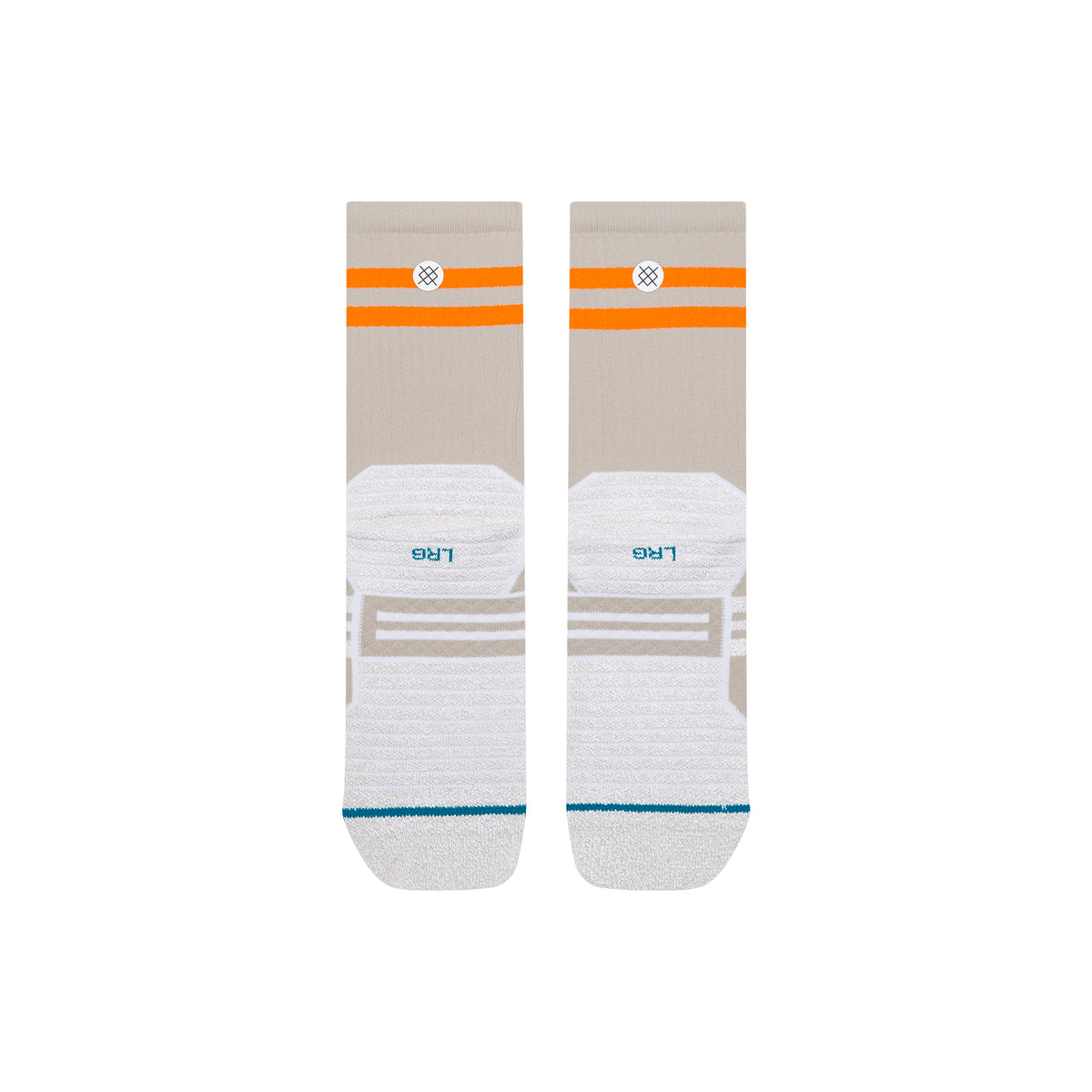 Stance Fusion Grip Socks | Mid Cushion | Crew Length | Splatter Light Grey