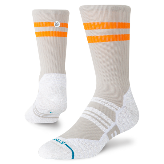 Stance Fusion Grip Socks | Mid Cushion | Crew Length | Splatter Light Grey