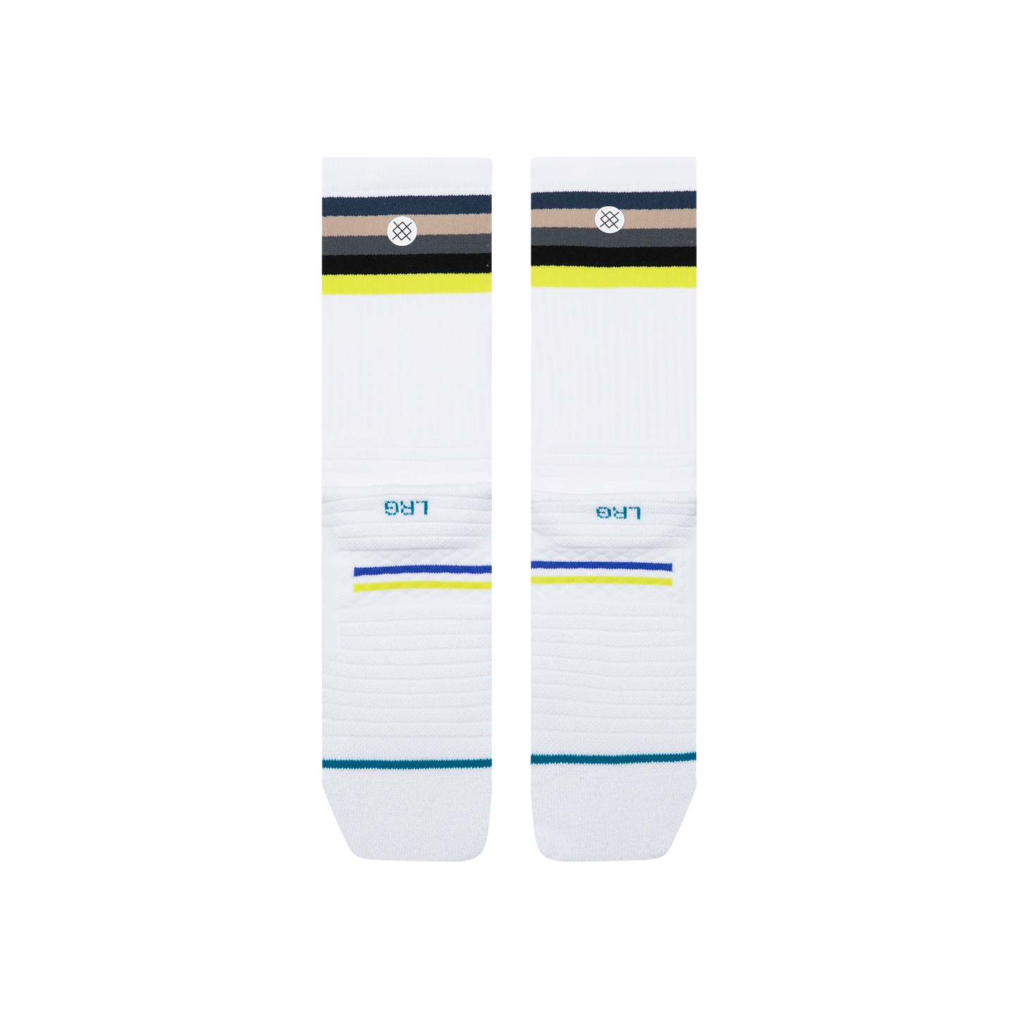 Stance Socks | Mid Cushion | Crew Length | Ribbed Line Up White