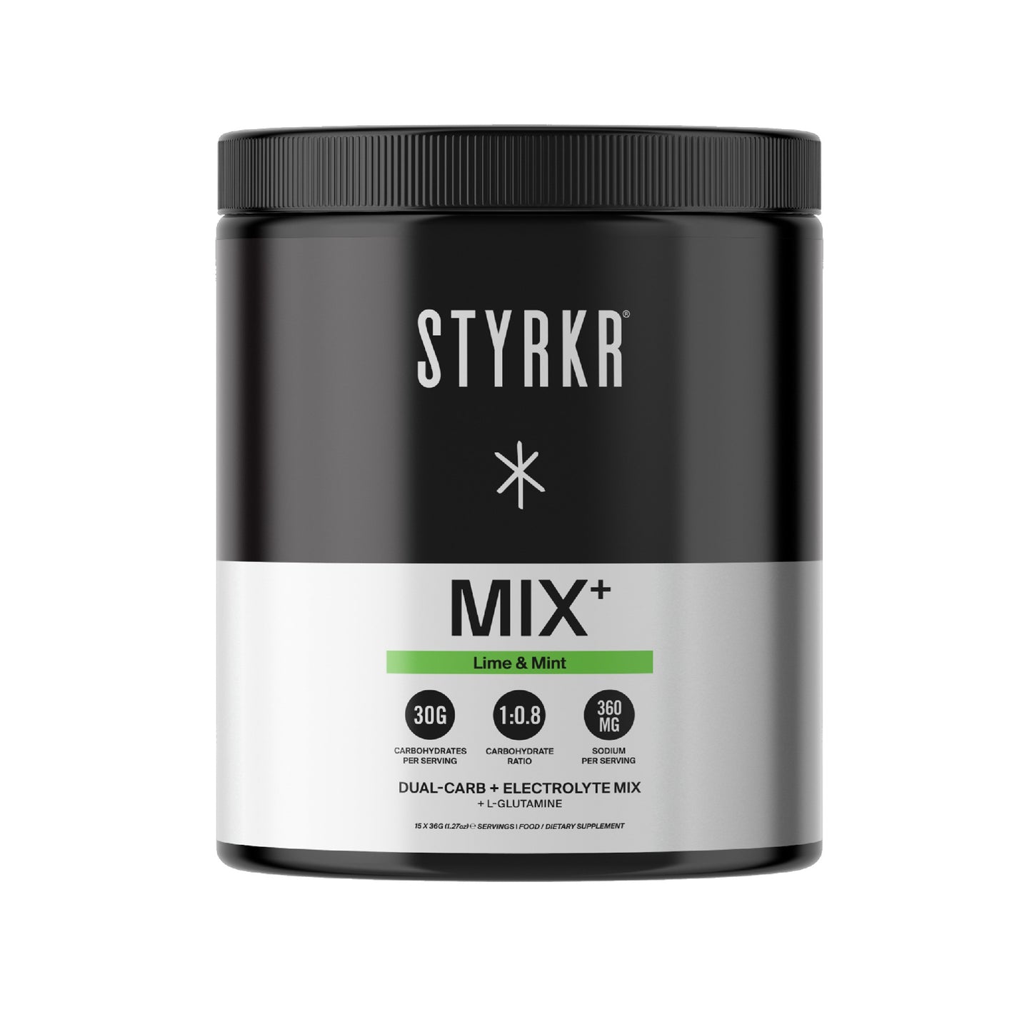 Styrkr Mix+ Dual Carb + Electrolyte Powder | 15 Serves | Lime & Mint