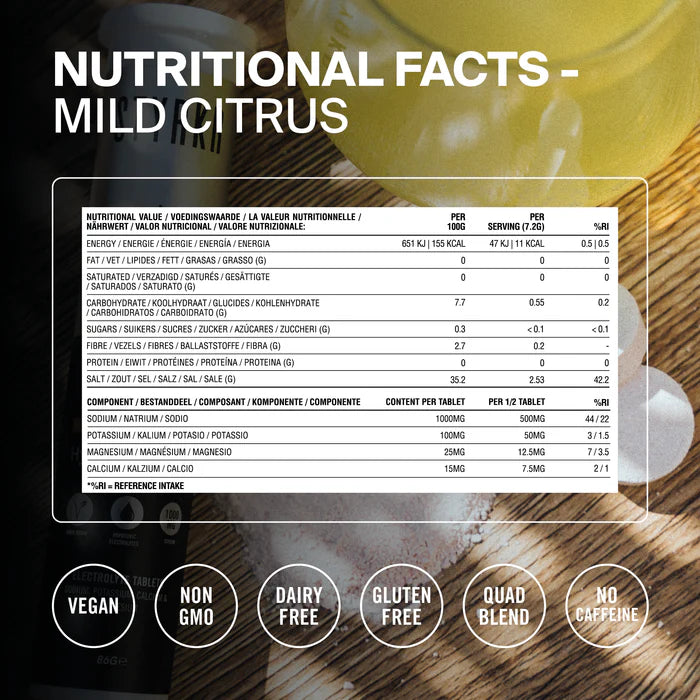 Styrkr SLT07 Quad-Blend Electrolyte Tablets | 1000mg Mild Citrus