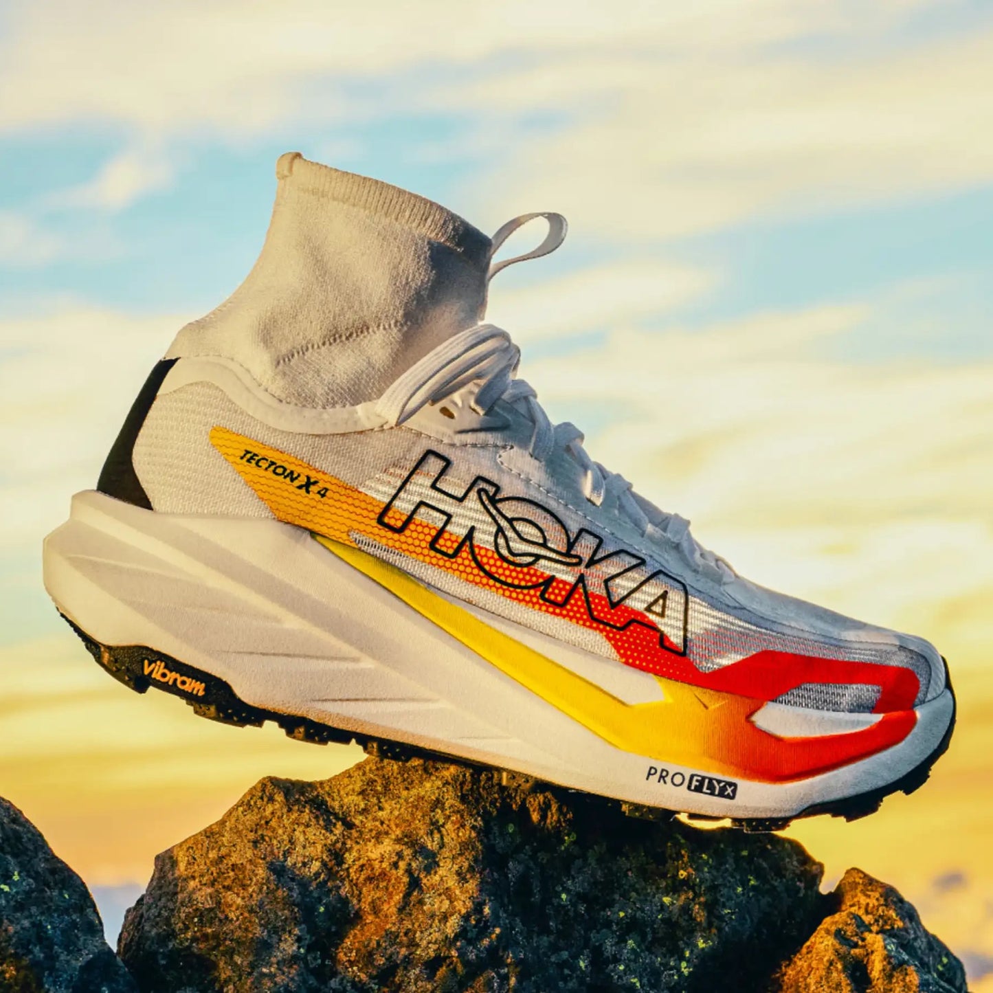 Hoka Tecton X 4 | Frost / Neon Tangerine | Mens