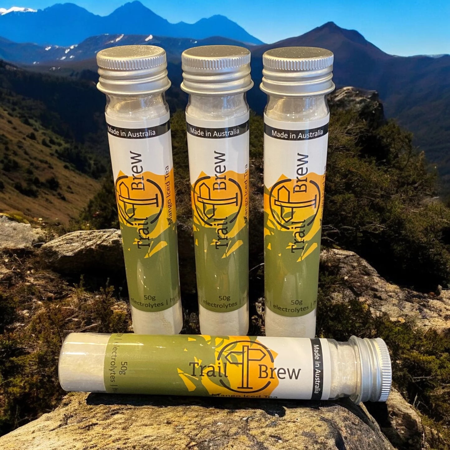 Trail Brew Energy + Electrolyte Drink | Test Tube Singles | Mango Iced Tea